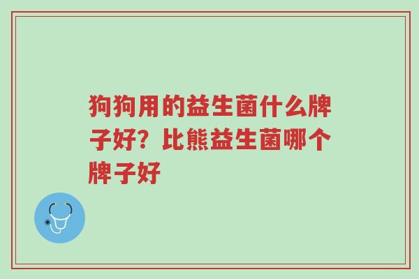 狗狗用的益生菌什么牌子好?比熊益生菌哪个牌子好-第1张图片-超越 狗狗用的益生菌什么牌子好?比熊益生菌哪个牌子好-第1张图片-超越