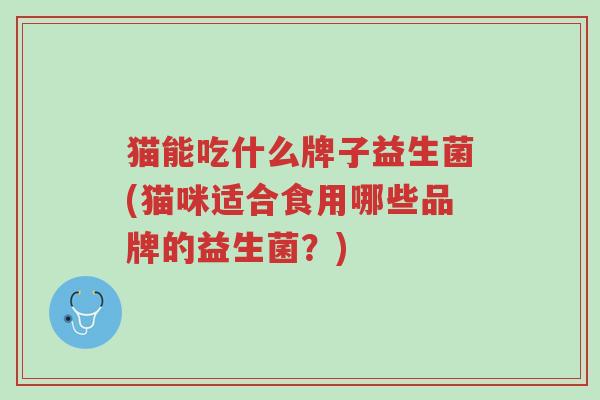 猫能吃什么牌子益生菌(猫咪适合食用哪些品牌的益生菌?)-第1张图片-超越 猫能吃什么牌子益生菌(猫咪适合食用哪些品牌的益生菌?)-第1张图片-超越