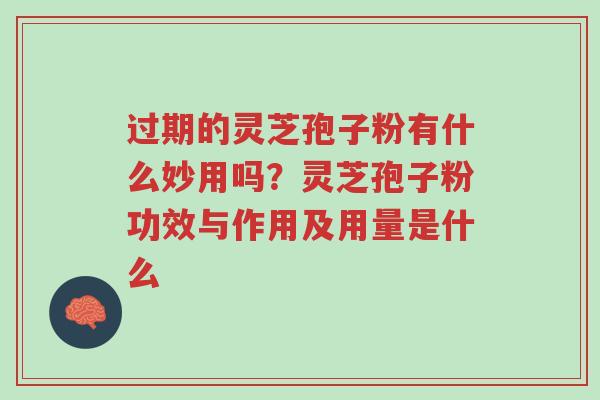 过期的灵芝孢子粉有什么妙用吗?灵芝孢子粉功效与作用及用量是什么-第1张图片-超越 过期的灵芝孢子粉有什么妙用吗?灵芝孢子粉功效与作用及用量是什么-第1张图片-超越