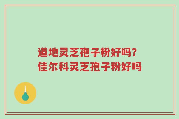 道地灵芝孢子粉好吗？佳尔科灵芝孢子粉好吗-第1张图片-超越