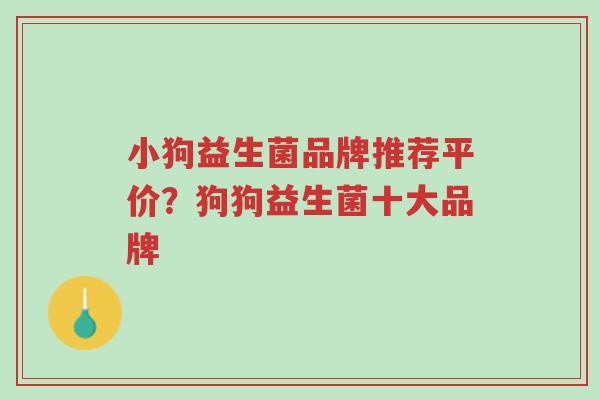 小狗益生菌品牌推荐平价?狗狗益生菌十大品牌-第1张图片-超越 小狗益生菌品牌推荐平价?狗狗益生菌十大品牌-第1张图片-超越