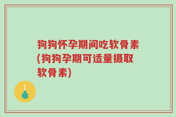 狗狗怀孕期间吃软骨素(狗狗孕期可适量摄取软骨素)-第1张图片-超越 狗狗怀孕期间吃软骨素(狗狗孕期可适量摄取软骨素)-第1张图片-超越