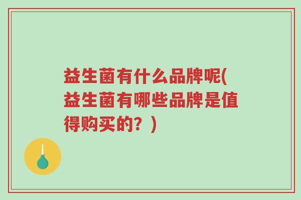 益生菌有什么品牌呢(益生菌有哪些品牌是值得购买的?)-第1张图片-超越 益生菌有什么品牌呢(益生菌有哪些品牌是值得购买的?)-第1张图片-超越