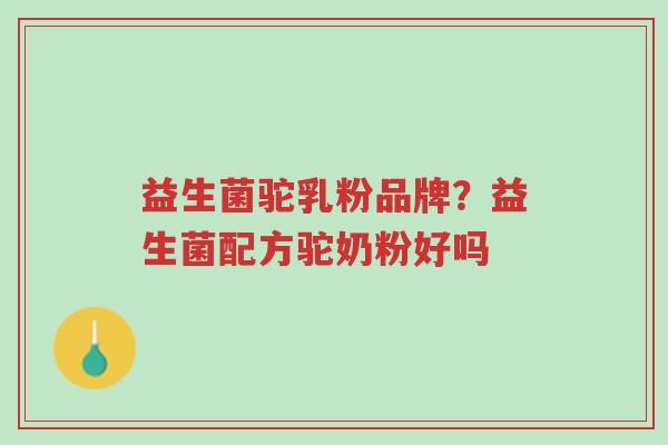 益生菌驼乳粉品牌？益生菌配方驼奶粉好吗-第1张图片-超越