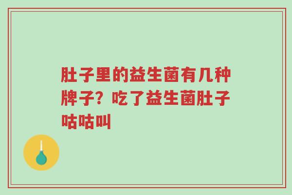 肚子里的益生菌有几种牌子?吃了益生菌肚子咕咕叫-第1张图片-超越 肚子里的益生菌有几种牌子?吃了益生菌肚子咕咕叫-第1张图片-超越