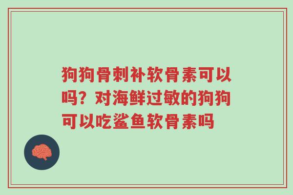 狗狗骨刺补软骨素可以吗?对海鲜过敏的狗狗可以吃鲨鱼软骨素吗-第1张图片-超越 狗狗骨刺补软骨素可以吗?对海鲜过敏的狗狗可以吃鲨鱼软骨素吗-第1张图片-超越