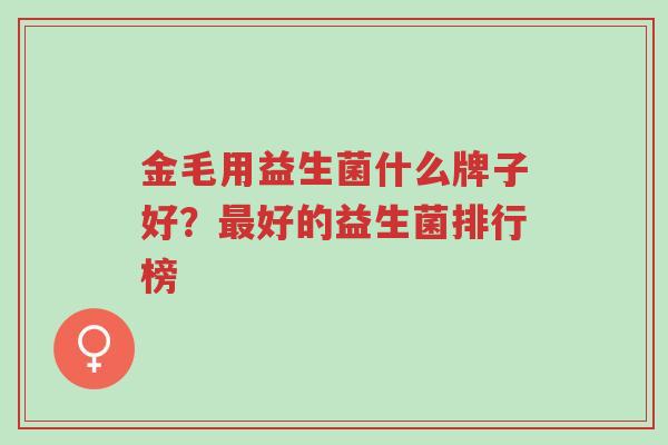 金毛用益生菌什么牌子好?最好的益生菌排行榜-第1张图片-超越 金毛用益生菌什么牌子好?最好的益生菌排行榜-第1张图片-超越