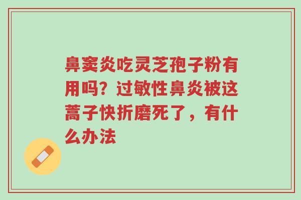 鼻窦炎吃灵芝孢子粉有用吗？过敏性鼻炎被这蒿子快折磨死了，有什么办法-第1张图片-超越