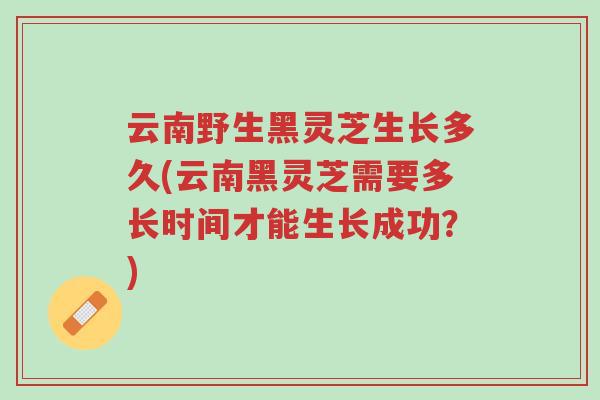 云南野生黑灵芝生长多久(云南黑灵芝需要多长时间才能生长成功?)-第1张图片-超越 云南野生黑灵芝生长多久(云南黑灵芝需要多长时间才能生长成功?)-第1张图片-超越