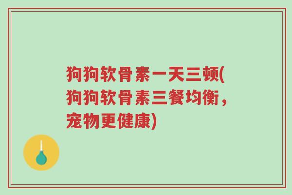 狗狗软骨素一天三顿(狗狗软骨素三餐均衡，宠物更健康)-第1张图片-超越