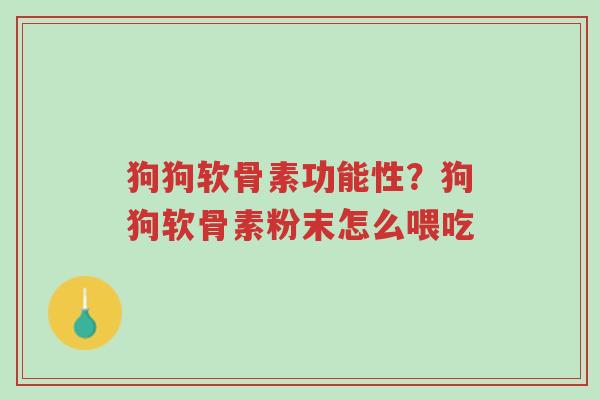 狗狗软骨素功能性?狗狗软骨素粉末怎么喂吃-第1张图片-超越 狗狗软骨素功能性?狗狗软骨素粉末怎么喂吃-第1张图片-超越