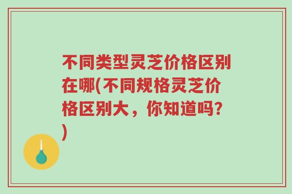 不同类型灵芝价格区别在哪(不同规格灵芝价格区别大,你知道吗?)-第1张图片-超越 不同类型灵芝价格区别在哪(不同规格灵芝价格区别大,你知道吗?)-第1张图片-超越