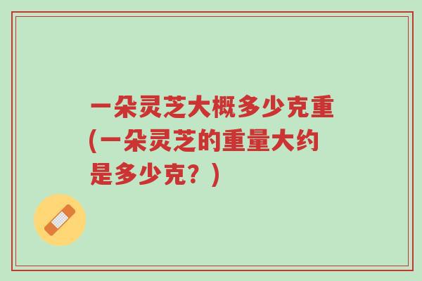 一朵灵芝大概多少克重(一朵灵芝的重量大约是多少克?)-第1张图片-超越 一朵灵芝大概多少克重(一朵灵芝的重量大约是多少克?)-第1张图片-超越