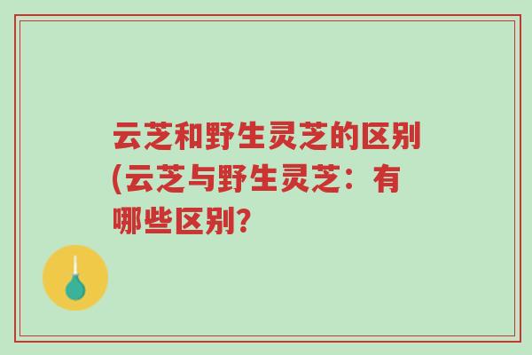 云芝和野生灵芝的区别(云芝与野生灵芝:有哪些区别?-第1张图片-超越 云芝和野生灵芝的区别(云芝与野生灵芝:有哪些区别?-第1张图片-超越
