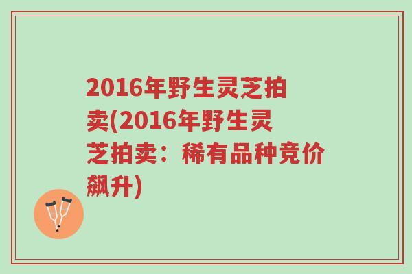 2016年野生灵芝拍卖(2016年野生灵芝拍卖:稀有品种竞价飙升)-第1张图片-超越 2016年野生灵芝拍卖(2016年野生灵芝拍卖:稀有品种竞价飙升)-第1张图片-超越