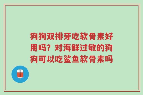 狗狗双排牙吃软骨素好用吗?对海鲜过敏的狗狗可以吃鲨鱼软骨素吗-第1张图片-超越 狗狗双排牙吃软骨素好用吗?对海鲜过敏的狗狗可以吃鲨鱼软骨素吗-第1张图片-超越