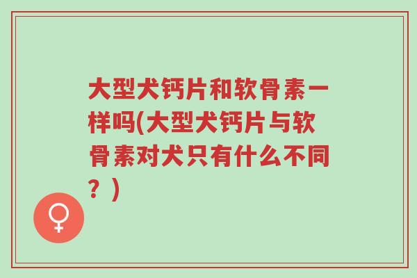 大型犬钙片和软骨素一样吗(大型犬钙片与软骨素对犬只有什么不同？)-第1张图片-超越