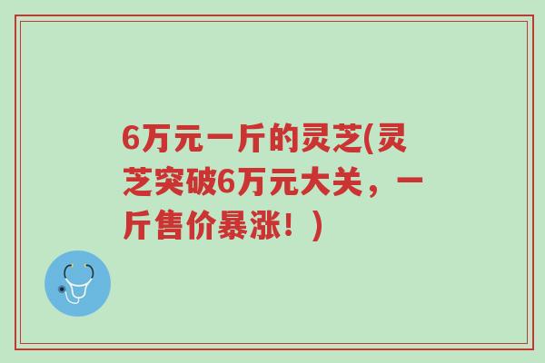 6万元一斤的灵芝(灵芝突破6万元大关,一斤售价暴涨!)-第1张图片-超越 6万元一斤的灵芝(灵芝突破6万元大关,一斤售价暴涨!)-第1张图片-超越