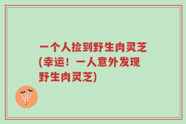 一个人捡到野生肉灵芝(幸运!一人意外发现野生肉灵芝)-第1张图片-超越 一个人捡到野生肉灵芝(幸运!一人意外发现野生肉灵芝)-第1张图片-超越
