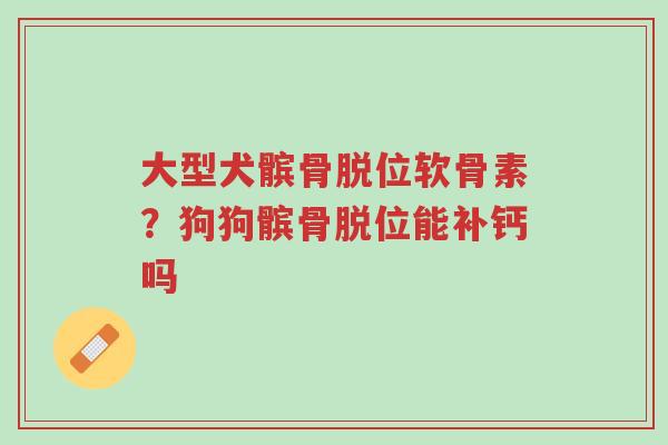 大型犬髌骨脱位软骨素？狗狗髌骨脱位能补钙吗-第1张图片-超越