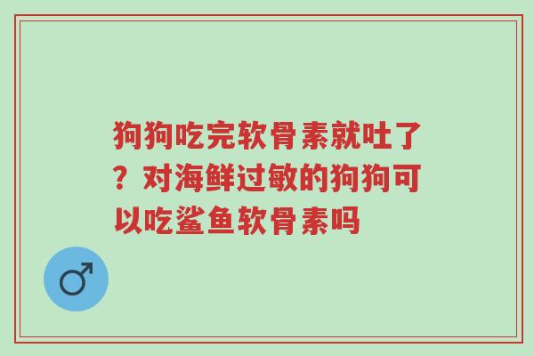 狗狗吃完软骨素就吐了?对海鲜过敏的狗狗可以吃鲨鱼软骨素吗-第1张图片-超越 狗狗吃完软骨素就吐了?对海鲜过敏的狗狗可以吃鲨鱼软骨素吗-第1张图片-超越