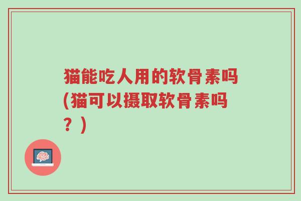 猫能吃人用的软骨素吗(猫可以摄取软骨素吗？)-第1张图片-超越