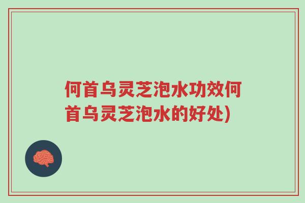 何首乌灵芝泡水功效何首乌灵芝泡水的好处)-第1张图片-超越 何首乌灵芝泡水功效何首乌灵芝泡水的好处)-第1张图片-超越