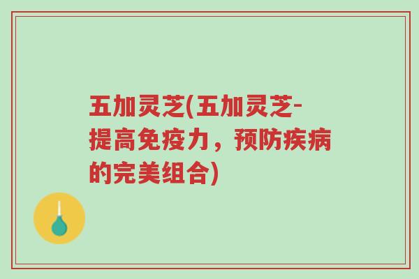 五加灵芝(五加灵芝-提高免疫力,预防疾病的完美组合)-第1张图片-超越 五加灵芝(五加灵芝-提高免疫力,预防疾病的完美组合)-第1张图片-超越