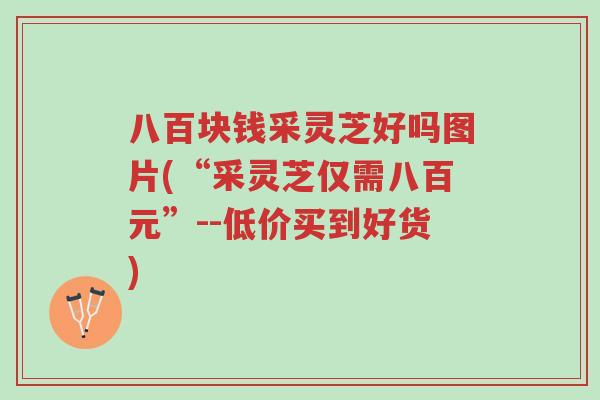 八百块钱采灵芝好吗图片(“采灵芝仅需八百元”--低价买到好货)-第1张图片-超越 八百块钱采灵芝好吗图片(“采灵芝仅需八百元”--低价买到好货)-第1张图片-超越