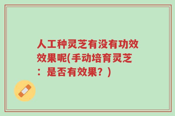 人工种灵芝有没有功效效果呢(手动培育灵芝：是否有效果？)-第1张图片-超越