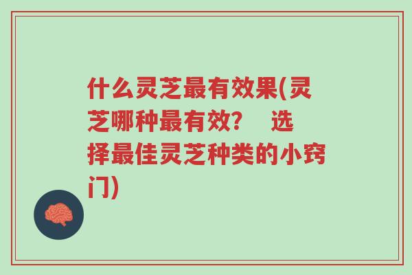 什么灵芝最有效果(灵芝哪种最有效? 选择最佳灵芝种类的小窍门)-第1张图片-超越 什么灵芝最有效果(灵芝哪种最有效? 选择最佳灵芝种类的小窍门)-第1张图片-超越