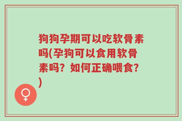 狗狗孕期可以吃软骨素吗(孕狗可以食用软骨素吗？如何正确喂食？)-第1张图片-超越