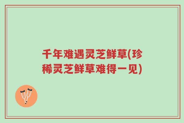千年难遇灵芝鲜草(珍稀灵芝鲜草难得一见)-第1张图片-超越