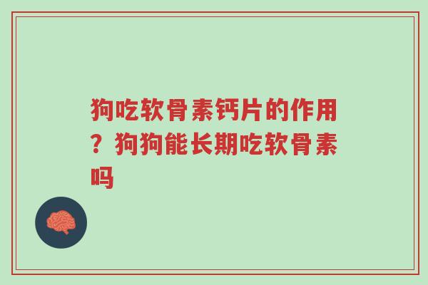 狗吃软骨素钙片的作用?狗狗能长期吃软骨素吗-第1张图片-超越 狗吃软骨素钙片的作用?狗狗能长期吃软骨素吗-第1张图片-超越
