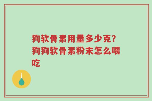 狗软骨素用量多少克?狗狗软骨素粉末怎么喂吃-第1张图片-超越 狗软骨素用量多少克?狗狗软骨素粉末怎么喂吃-第1张图片-超越