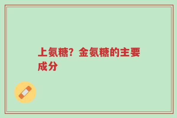 上氨糖?金氨糖的主要成分-第1张图片-超越 上氨糖?金氨糖的主要成分-第1张图片-超越