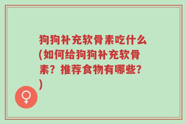 狗狗补充软骨素吃什么(如何给狗狗补充软骨素?推荐食物有哪些?)-第1张图片-超越 狗狗补充软骨素吃什么(如何给狗狗补充软骨素?推荐食物有哪些?)-第1张图片-超越