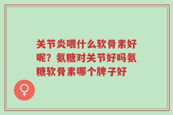 关节炎喂什么软骨素好呢?氨糖对关节好吗氨糖软骨素哪个牌子好-第1张图片-超越 关节炎喂什么软骨素好呢?氨糖对关节好吗氨糖软骨素哪个牌子好-第1张图片-超越
