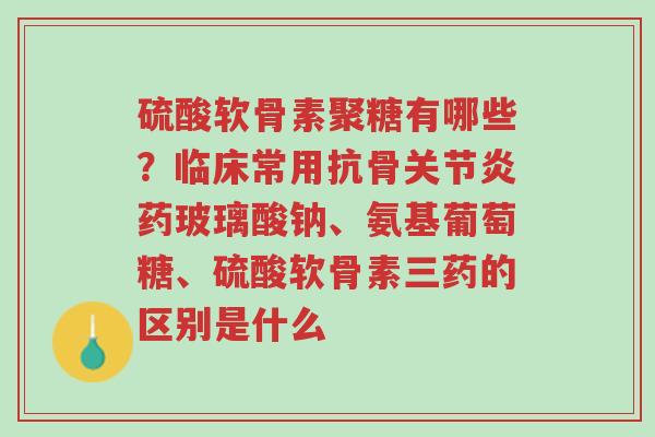 硫酸软骨素聚糖有哪些?临床常用抗骨关节炎药玻璃酸钠、氨基葡萄糖、硫酸软骨素三药的区别是什么-第1张图片-超越 硫酸软骨素聚糖有哪些?临床常用抗骨关节炎药玻璃酸钠、氨基葡萄糖、硫酸软骨素三药的区别是什么-第1张图片-超越