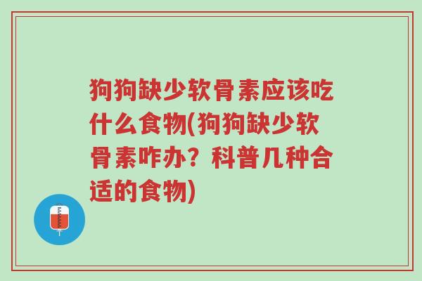 狗狗缺少软骨素应该吃什么食物(狗狗缺少软骨素咋办?科普几种合适的食物)-第1张图片-超越 狗狗缺少软骨素应该吃什么食物(狗狗缺少软骨素咋办?科普几种合适的食物)-第1张图片-超越
