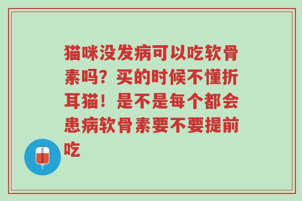 猫咪没发病可以吃软骨素吗?买的时候不懂折耳猫!是不是每个都会患病软骨素要不要提前吃-第1张图片-超越 猫咪没发病可以吃软骨素吗?买的时候不懂折耳猫!是不是每个都会患病软骨素要不要提前吃-第1张图片-超越