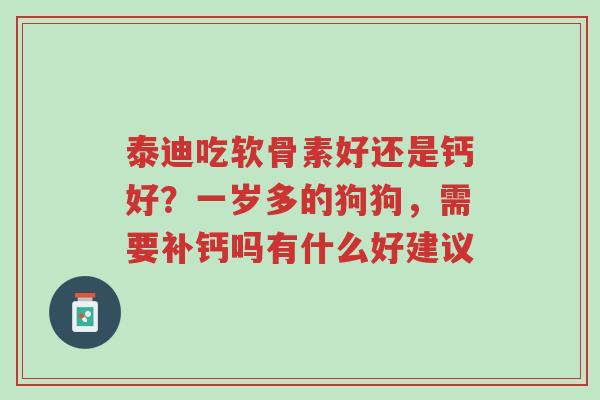 泰迪吃软骨素好还是钙好?一岁多的狗狗,需要补钙吗有什么好建议-第1张图片-超越 泰迪吃软骨素好还是钙好?一岁多的狗狗,需要补钙吗有什么好建议-第1张图片-超越