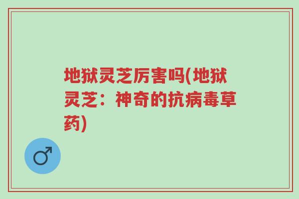 地狱灵芝厉害吗(地狱灵芝:神奇的抗病毒草药)-第1张图片-超越 地狱灵芝厉害吗(地狱灵芝:神奇的抗病毒草药)-第1张图片-超越