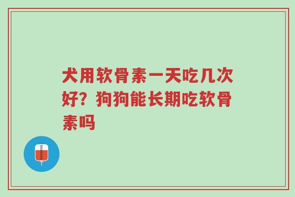 犬用软骨素一天吃几次好?狗狗能长期吃软骨素吗-第1张图片-超越 犬用软骨素一天吃几次好?狗狗能长期吃软骨素吗-第1张图片-超越