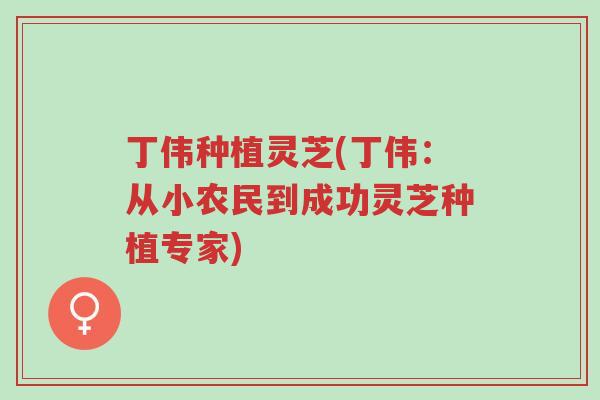 丁伟种植灵芝(丁伟：从小农民到成功灵芝种植专家)-第1张图片-超越