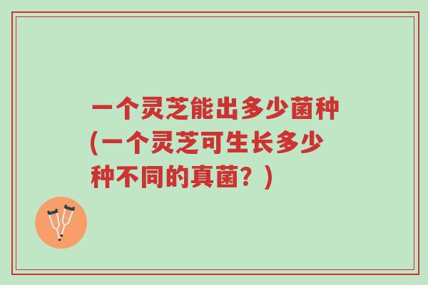 一个灵芝能出多少菌种(一个灵芝可生长多少种不同的真菌?)-第1张图片-超越 一个灵芝能出多少菌种(一个灵芝可生长多少种不同的真菌?)-第1张图片-超越