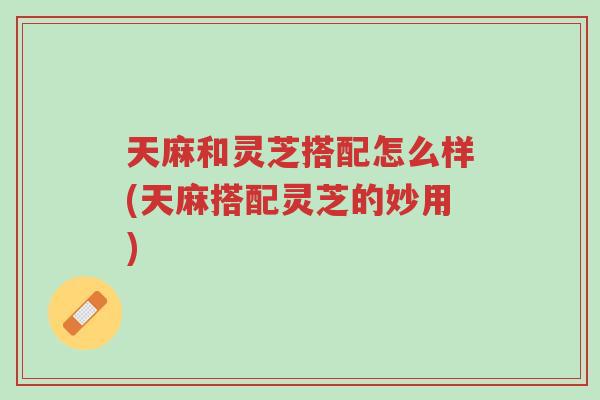天麻和灵芝搭配怎么样(天麻搭配灵芝的妙用)-第1张图片-超越