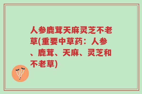 人参鹿茸天麻灵芝不老草(重要中草药:人参、鹿茸、天麻、灵芝和不老草)-第1张图片-超越 人参鹿茸天麻灵芝不老草(重要中草药:人参、鹿茸、天麻、灵芝和不老草)-第1张图片-超越