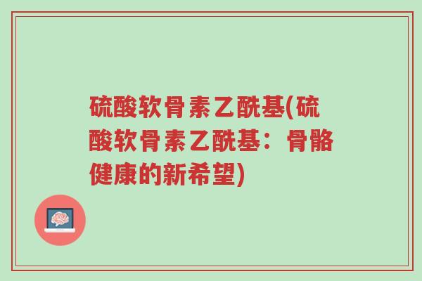 硫酸软骨素乙酰基(硫酸软骨素乙酰基:骨骼健康的新希望)-第1张图片-超越 硫酸软骨素乙酰基(硫酸软骨素乙酰基:骨骼健康的新希望)-第1张图片-超越