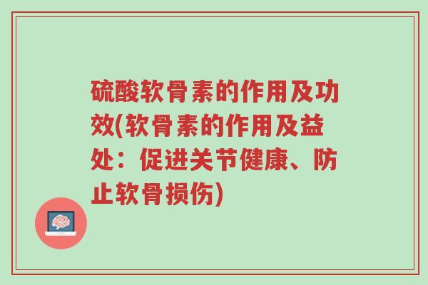 硫酸软骨素的作用及功效(软骨素的作用及益处:促进关节健康、防止软骨损伤)-第1张图片-超越 硫酸软骨素的作用及功效(软骨素的作用及益处:促进关节健康、防止软骨损伤)-第1张图片-超越